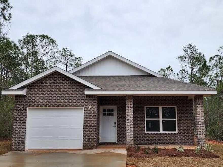 New Construction with exceptional quality! All brick Craftsman 3 bedroom, 2 bathroom home has tile flooring throughout, ceiling fans and an open concept. Kitchen has granite countertops, stainless and black stove and dishwasher, soft close cabinets and breakfast bar overlooking the living room with a trey ceiling. Primary bedroom also has a trey ceiling, tile flooring and a pocket door leading into the bathroom with walk in closet, double vanity, granite countertops, shower combo. Additional bedrooms with ample space and an additional full guest bathroom. The back door opens to a covered patio. The yard will have full sod. The extra wide driveway for ample parking. Builder will contribute up to $9000 towards buyers closing cost!