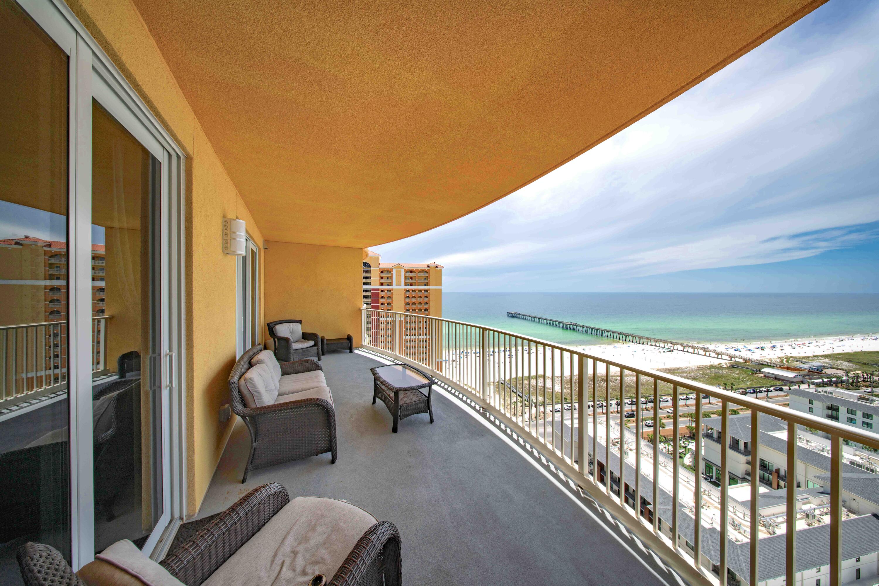 Experience the ultimate in coastal living and convenience with this immaculate, never-before-rented 3-bedroom, 2-bath condo perched on the 20th floor of the sought-after Calypso Tower III. From the moment you enter, you're greeted by panoramic, unobstructed views of the Gulf of Mexico, perfectly framed by floor-to-ceiling glass doors that lead to an oversized private balcony--ideal for sipping your morning coffee, watching dolphins at play, or enjoying the dazzling fireworks over Pier Park.Inside, the open-concept living space is designed for both relaxation and entertaining, featuring elegant finishes such as quartz countertops, custom tile backsplash, and sleek GE stainless steel appliances. The kitchen features a large breakfast bar, wine cooler, coffee bar and plenty of prep space for hosting family and friends. The spacious primary suite offers Gulf views and a spa-inspired en suite bath, while two additional bedrooms provide comfort and flexibility for guests or rental income.
Located on the quiet west end of Panama City Beach, Calypso Tower III is conveniently located to the area's top attractions, including world-class dining, shopping, and live entertainment at Pier Park. This resort-style community offers everything you need for a beach front lifestyle, including a heated zero-entry pool, oversized hot tub, rentable cabanas, two lively tiki bars, the Emerald Hub bar & grill, cozy fire pit and lounge areas, a fully equipped fitness center, and a convenient on-site caf??.
Whether you're seeking a refined beachfront escape, a full-time residence, or a turn-key rental investment with incredible income potential, this condo checks every box for coastal elegance and comfort. Call for a private showing today!