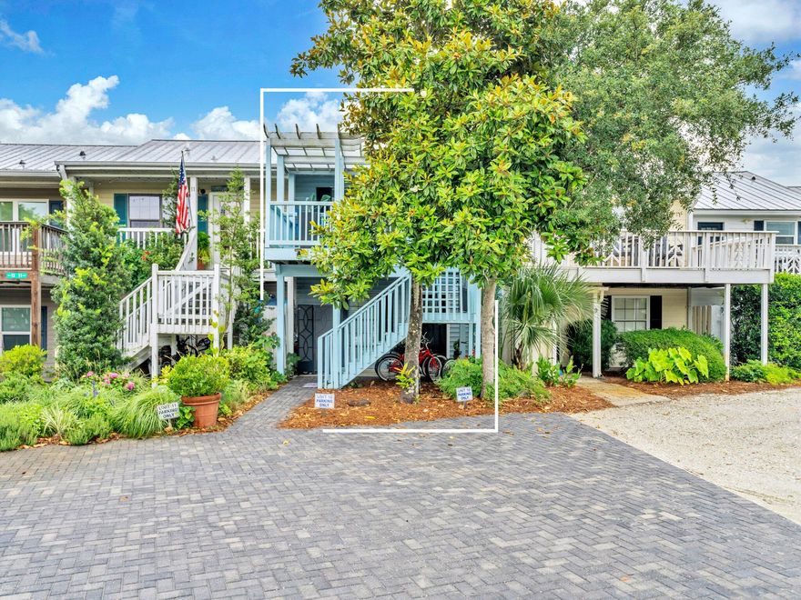 Live the coveted east 30A lifestyle in this updated 2 bed 3 bath townhome, tucked right by Alys, Kaiya, and Rosemary. This charming retreat sits just across from the private deeded beach access-making your toes in the sand moment just steps away. Enjoy a quick bike ride or golf cart cruise to dinner in Rosemary or Alys! With a thoughtfully flipped floor plan, the upstairs main living area features a bright and open kitchen, dining, and living space that flows seamlessly onto a private balcony- ideal for morning coffee. Downstairs, two spacious bedrooms open to a screened in patio where you can unwind after a beach day or morning stroll down 30A. This location offers all the charm that makes 30A so special. Updated and turnkey this is perfect for your next investment or second home