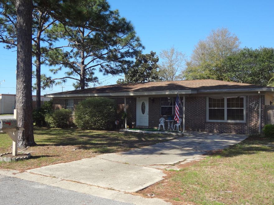 Cute 4 bedroom home in the heart of Shalimar. The entire home has been COMPLETELY REWIRED! Ready for a new owner! Well maintained home with tile throughout. Ceiling fans in all rooms. The kitchen was updated about 6 years ago. AC/Furnace was replaced 4 years ago and warranty will transfer to new buyer. Home has 2 coat closets and a pantry in the kitchen. Garage was enclosed which can be used as an extra living area, office or craft room. Washer and dryer convey. Backyard has a privacy fence. Seller isproviding home warranty.
