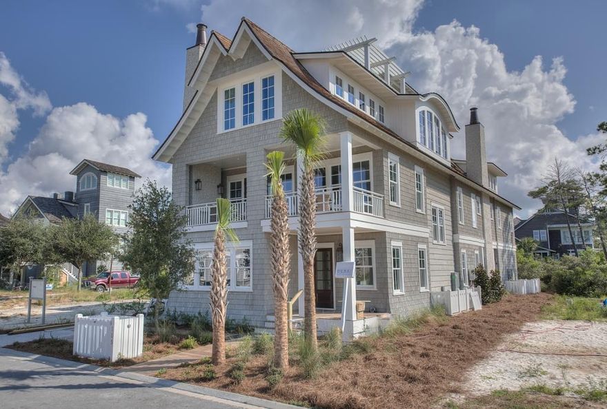 This gorgeous brand new home in Watersound Beach includes every detail a luxury home should have and more. With 6 BR/7BA, 2 living areas, 2 master bedrooms, elevator, a 4th floor observation deck, heated pool and summer kitchen there is plenty of room for an entire family to enjoy the upscale living of Watersound Beach. Gorgeous gulf views from the upper floors. Just a few of the included interior features are custom stone flooring, wire-brushed oak hardwoods, reclaimed oak and beam wood paneling treatment, marble countertops, top of the line appliances, and upgraded A/v pre-wire pack. Outside you will enjoy the Brazilian Oak decking, salt-chlorinated pool, Bevelo gas lanterns, outdoor kitchen, Isokern fireplace and over 1,000 sq ft of porches. This home should be completed in July.