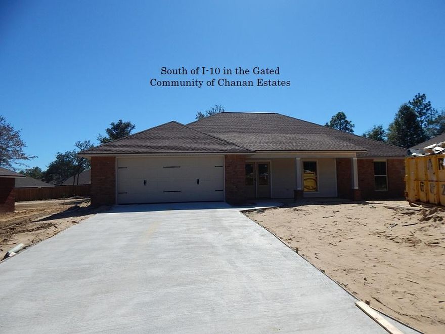 DON'T SETTLE FOR VINYL SIDING! Built by VA Registered Builder. South of I-10 in the GATED Community of Chanan Estates. SHORT COMMUTE TO 7TH GROUP AND EGLIN AFB. Upscale Chanan Estates on a Large Lot. NEW BRICK HOME WITH HARDI ACCENTS. Buyer to verify schools & the Measurements were taken from the floor plan and the buyer should satisfy themselves as changes can occur during the construction process. The lot measurements were taken from the Okaloosa County Property Appraiser's website and/or plot plan/map. Appliances include: Stainless Smooth-Top Range, Dishwasher, & Over the Range Microwave. CCRs are available at http://chananestates.com.