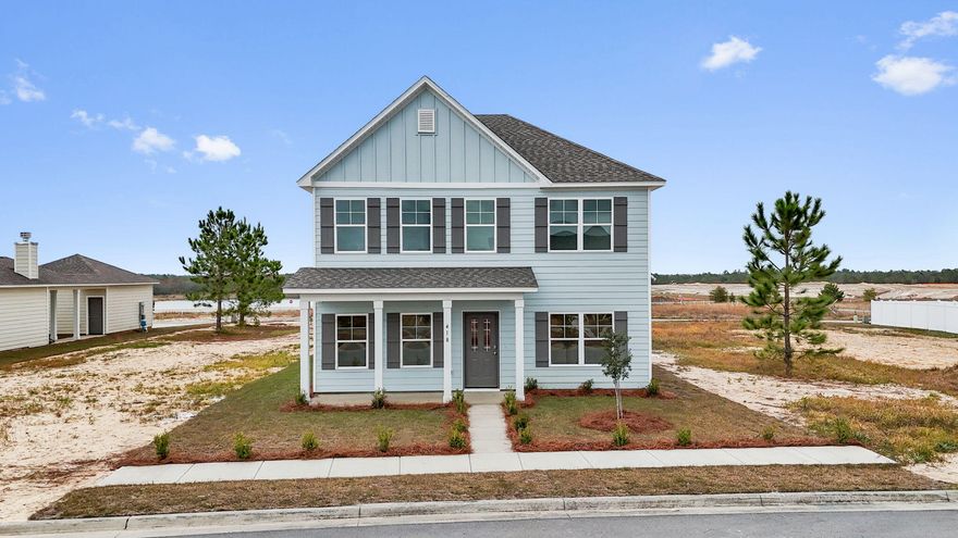 Welcome home to the  Springdale! You'll love this 2 story with home with custom features such as coffered ceiling in the dining room, trey ceilings, granite countertops, and a private balcony off of the primary bedroom. Find all the room you need to entertain as the open living and dining room flow onto the covered patio. A large bedroom and full bathroom on the first level are perfect for multi-generational living or a home office. Enter  an inviting feel on the second level to find 4 more bedrooms! Trey ceilings included in every room and the 5th bedroom may also be used for a media room or secondary living area. This home is sure to impress! Owl's Head East features walking trails, green space, & a Spring Fed lake.