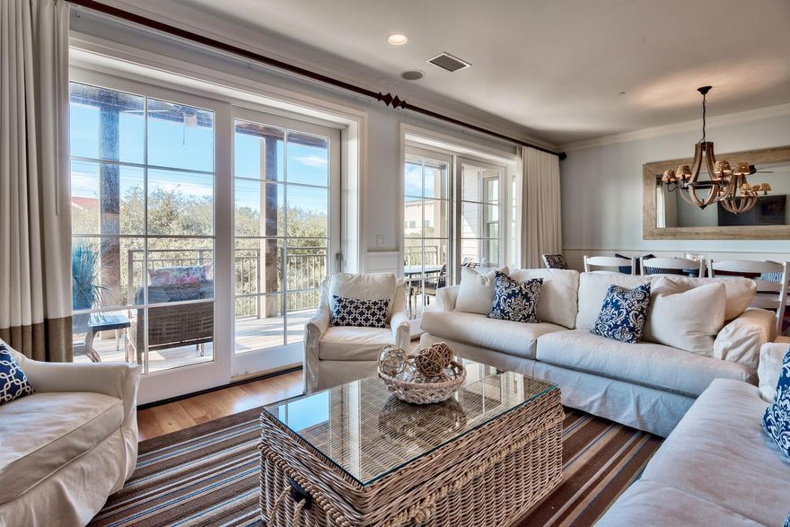 Stunning 3 bedroom, 3 bath condo on the second floor of the highly sought after Waterhouse; a luxurious property offering just 17 units. Top amenities include deeded beach access directly across the street with seasonal chair service, gorgeous rooftop pool and hot tub, beautifully appointed owners lounge and fitness center. Inside discover a spacious, open and professionally decorated floor plan boasting 9' ceilings, hardwood flooring throughout main living areas, and floor to ceiling sliding glass doors offering an abundance of natural sunlight and views. The fully equipped gourmet kitchen with Viking stainless steel appliances and granite counters, opens to family and dining area perfect for entertaining.