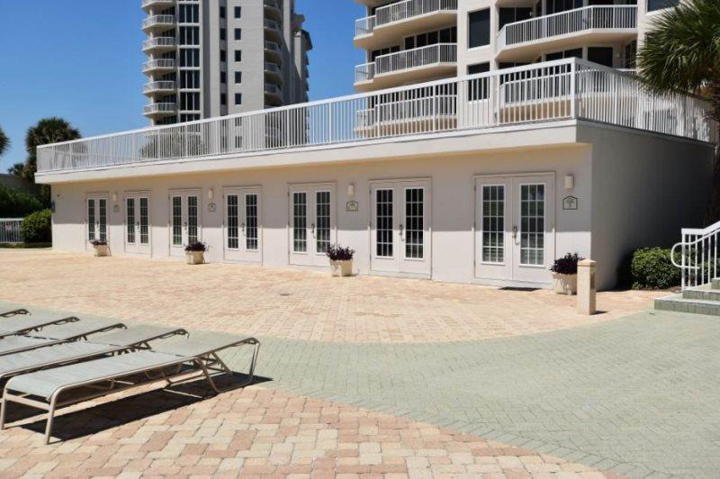 This beautiful cabana, fully remodeled July 2018, is the perfect complement to your your Silver Shells condo. Along with the poolside convenience, it features a full bath, (includes a shower), kitchenette, and a large Smart TV to view from the new living area furniture. This is one of the very few cabanas with a shower. These cabanas are quite sought after by guests staying at Silver Shells. The cabana can be rented out throughout the year by guests staying or living at Silver Shells. Please note, to buy a cabana you must own a condo at Silver Shells.Square feet measurements are estimated.