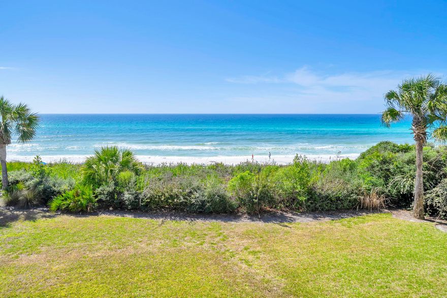 Answer the call of the ocean in this Gulf-front one-bedroom, two-bath condo with hallway bunks in Building A at the coveted Palms of Seagrove, just south of 30A. Enjoy effortless access to sugar-white sands and emerald waters, plus private beach access with seasonal chair service.Relax by the community swimming pool or rinse off in the convenient outdoor showers after a day at the beach. Unit A-8 has a strong rental history, making it a perfect investment or personal getaway.Take in sweeping Gulf views from the kitchen and living area and unwind each evening on your private balcony as the sun sets over the Gulf, painting the iconic 30A beaches in golden light. Walk to nearby shopping, dining, or hop on your bike to explore the scenic 30A bike path. Your slice of Paradise waits.   and Watercolor. 
Your slice of paradise awaits.

