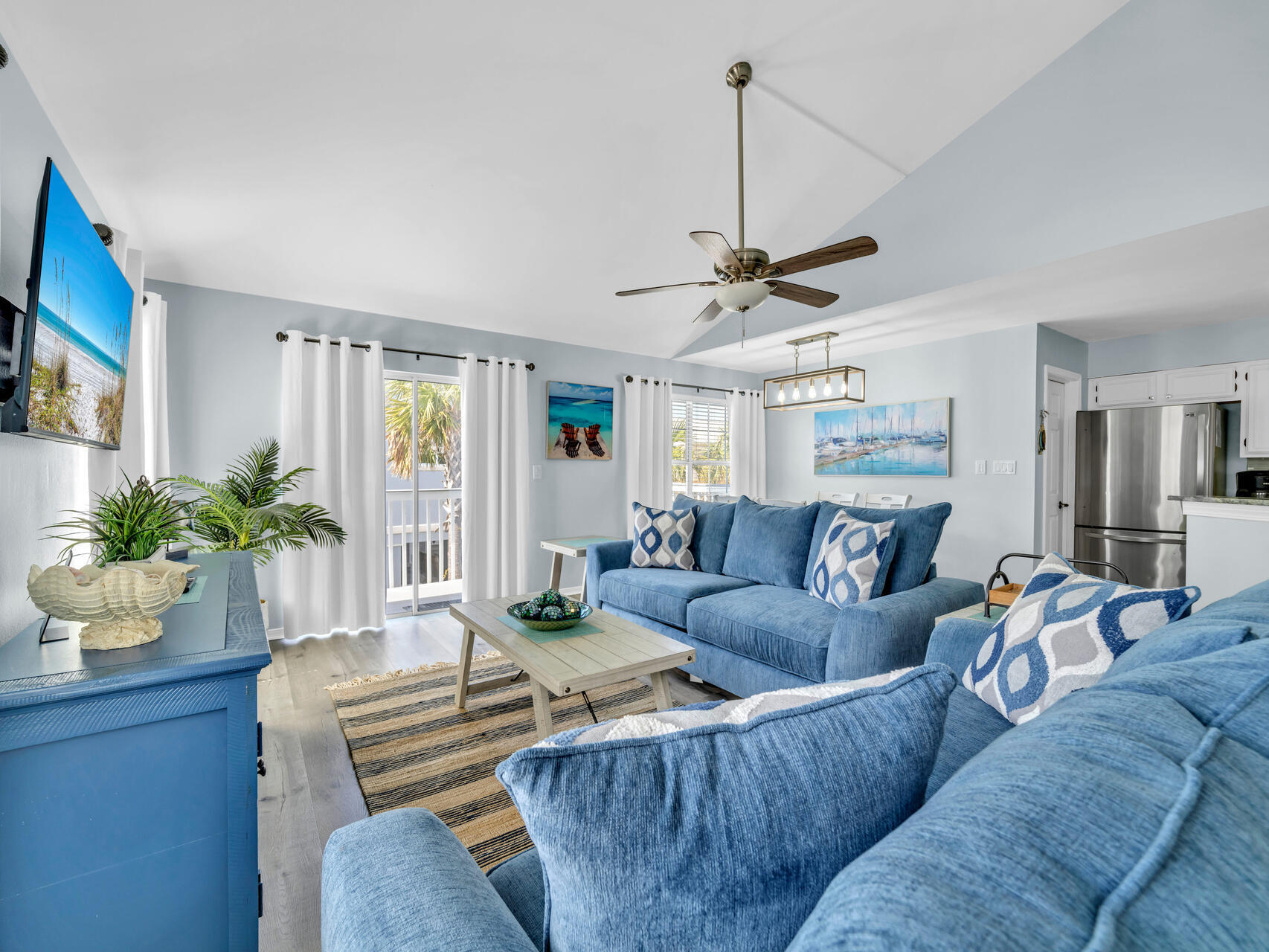 Looking for the perfect retreat in the heart of Destin? Then check out the enchanting allure of this stunning condo, perfectly located in the heart of Destin! With breathtaking Gulf views and easy access to the harbor. This turnkey, two-bedroom, two-bathroom unit is situated on the second floor, just a stone's throw away from Destin's renowned sugar-white sand beaches. Whether you're looking for an ideal vacation rental or a cozy coastal retreat, this property is it! Destin Sands is within a quick walk, bike or golf cart ride to local favorite restaurants such as The Local Market, La Paz, Capriccio plus shopping at Target or the new Publix! Once inside, you will notice the vaulted ceilings in the living room, a freshly painted interior featuring granite countertops, stainless steel appliances, and a fully furnished layout that exudes comfort. With new flooring and recent renovations throughout, this condo truly stands out. Plus, a full-size washer and dryer are included for your convenience. Last year (2024), the unit grossed over $41k on Airbnb! Don't wait..this condo won't last long!