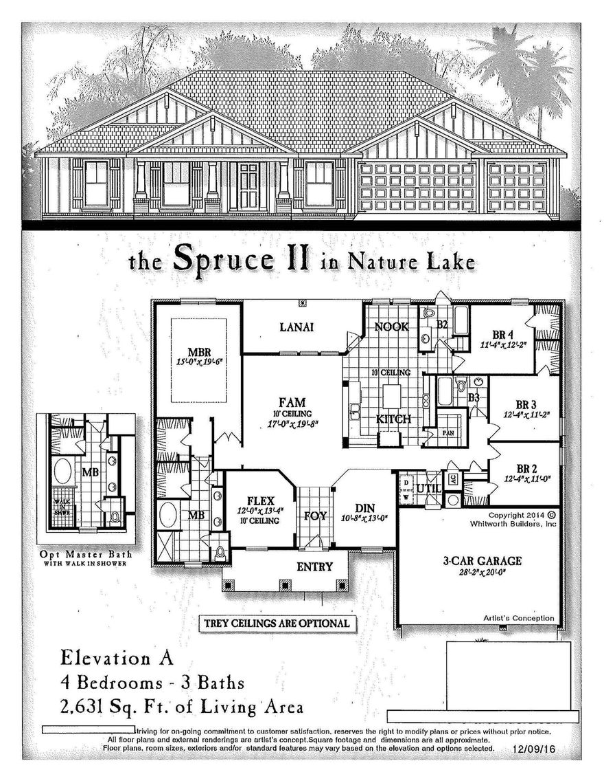 Under Construction - Anticipated completion Mid October 2022.* The Spruce II features Split Bedroom Plan * 4 BR/3 Full Baths * Flex Rm * The Family Rm, Kitchen & Breakfast Rm have 10ft Flat Ceilings * Kitchen Features Tile Flooring, Granite Counter tops, Island,, Stainless Steel Appliances * Master Bath: Signature Zero Entry All Tiled Walk in Shower, Tile Flooring, Separate Soaking Tub, Dbl Vanities & 2 Large Walk-in Closets * Tile Flooring in all Wet Areas, Foyer & Breakfast Rm * 2x6 Exterior Walls * 3 Car Garage * Large Covered Rear Lanai* ALL COLORS & OPTIONS HAVE BEEN SELECTED BY THE BUILDER * BUILDER SAYS NO CHANGES OR ADD ONS * Color Selection Samples Can Be Viewed By APPT * Agents see Agent Notes *