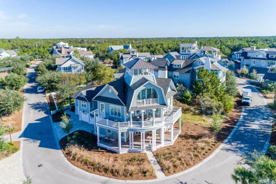 Large price reduction offers rare opportunity! Breathtaking views of the Gulf of Mexico and Camp Creek Lake combined with extraordinary architecture characterize this incredible WaterSound Peninsula property. Exceptionally designed, this fully furnished new construction estate offers a large lot, main house, separate private carriage house, private pool and 2 car garage. Experience unparalleled relaxation atop the forth level tower or from any of the additional large porches found on every level. Create life-long memories enjoying the perfectly planned outdoor living space which offers a screened porch, outdoor kitchen, large pool and outdoor entertainment area.