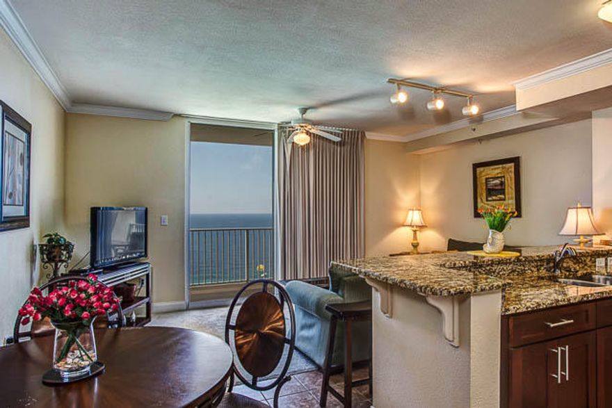 Awesome Rental Unit! (Already 145 days rented for this year) Don't miss out on this upgraded 1 bedroom, 2 bathroom + hall bunks unit. Unit 2107 features 9 ft. ceilings, granite countertops, a large kitchen, crown molding, ceramic tile floors & a spacious living area. All of the cabinets and granite were replaced in 2012 with extra thick granite and upgraded cabinets in the kitchen and bathrooms (only 11 units in the building like this one). Fireworks are wonderful viewed from the balcony. Amenities include gulf front fitness center with 2 indoor spas, and saunas and steam rooms, two outdoor pools and one heated indoor pool, conference facility, movie theater, an owner's only Sky Lounge, on-site rental department, 24 hour security staff and in-house restaurant and coffee shop.