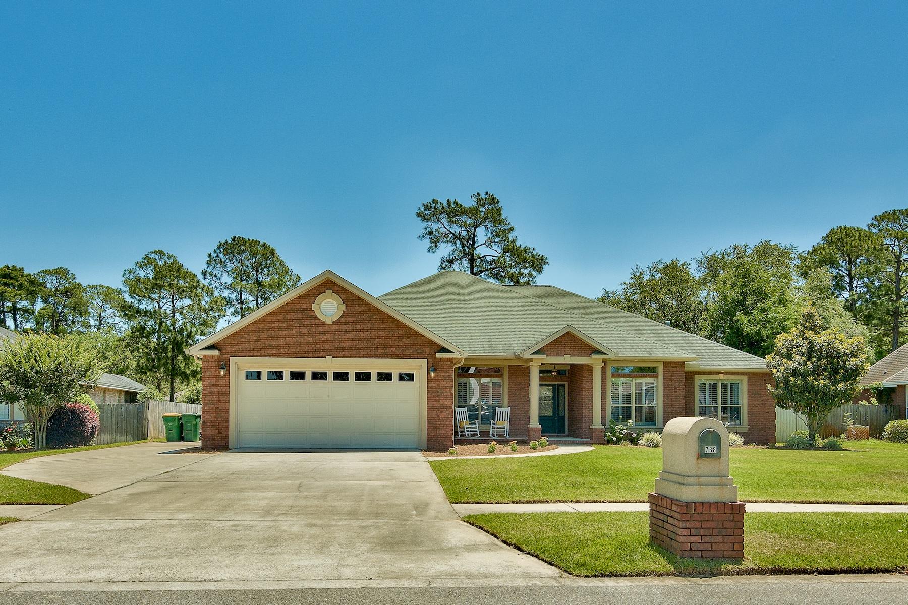 Exquisite custom brick home in desirable Bayshore Place has a sophisticated presence as you enter the foyer with 10' ceilings. Perfect for a large family using the office as a fifth bedroom is an option. Neutral colors, oversized tile, trey ceilings, crown molding, surround sound, Cat 5 internet, plantation shutters, 5' plank flooring, granite, and stainless steel appliances with a gas stove are a just a few of the upgrades. The split floor plan allows for three or four bedrooms sharing two baths allowing privacy for the Master suite which has access to the screened in outdoor living space.Additional highlights are two pantries, additional storage in the garage (5X8), security system, built in office space in the kitchen, fireplace in the master suite, oversized pad for parking your boat .