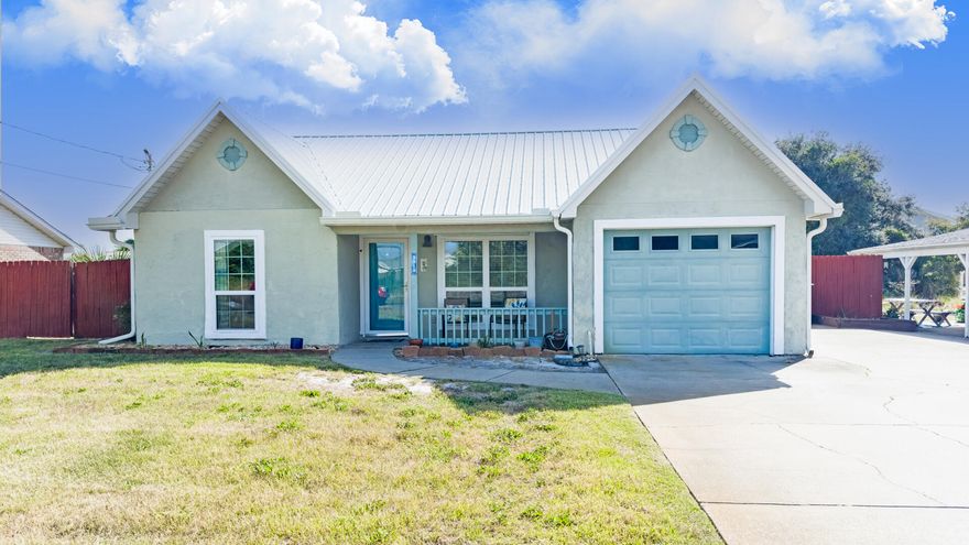 Looking for a Beach Home within walking distance to the beach and quiet east end 3912 Long John Drive is your new home. 3 Bedrooms 2 full baths with Heated and cooled sunroom make this a great primary home, weekly rental home or second home. Metal roof put on November 2018.Kitchen has granite countertops and nice Stainless Appliances ,2 small pantries and plenty of white shaker cabinets. The master bedroom opens onto the heated and cooled sunroom, has big walk-in closet and nice stand-up tiled shower. LVP floors except for 2 of the bedrooms with carpet. One car garage, private well for the sprinkler system. Home is on City Water and Sewer. HUGE 75 x 100 Lot. There is a 12 x 14 Storage Building (2024) where the Hurricane shutters are kept and great for those beach toys. Everything you need is nearby. Restaurants (local favorites Schooners, Captain Anderson's, Grand Marlin, Dat Cajun Place and Andy's Flour Power just to name a few), Grocery stores, shopping. Panam?? City Beach has Top Golf, Dolly Pardons Pirates adventure and Pier Park with shopping, Movie Theatre and Restaurants galore. This Beach Home is waiting for its new owner. Call your realtor now. 