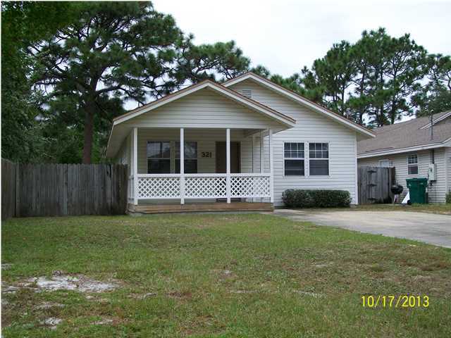 VERY QUAINT FLORIDA STYLE COTTAGE LOCATED WEST OF HURLBURT IN WYNNHAVEN BEACH, EVEN HAS A COVERED FRONT PORCH TO ENJOY! PLENTY OF CLOSET AND STORAGE SPACE. INSIDE LAUNDRY ROOM WITH W/D HOOKUP. LARGE FENCED YARD. AVAILABLE NOW!