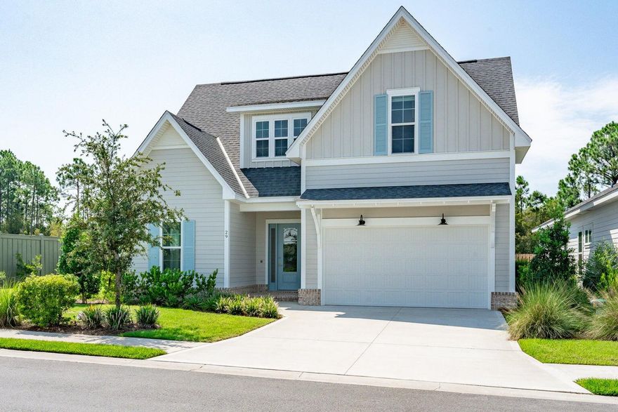 Basically-new Huff Home is situated on a premium, private, corner lot backing up to the forest of the Longleaf Park neighborhood. Offering loads of curb appeal this 2-story floor plan includes 2400 sq ft, 3 bdrms, 3 bthrms, 2-car garage, spacious screened rear porch w/gas fireplace & fenced in backyard. A brick front porch welcomes as you enter through to the Foyer. The first floor hosts a studio/3rd bedroom with a full ensuite bathroom & large closet that is set up as an office, along with a spacious and open living room/ dining room/ kitchen area. Master bdrm is on 2nd floor holding his & hers closets along w/2nd bedroom w/private bath & bonus area.  HOA w/amenities (Golf, pool, tennis, pickle ball, exercise rm) Prescreen interview is required, app fee & deposit to match 1-month's rent.