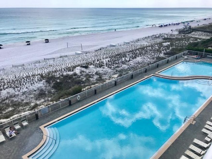 ENJOY THE ULTIMATE BEACH DESTINATION ON OKALOOSA ISLAND AT WATERS EDGE. DIRECT GULF FRONT AND FULLY FURNISHED. THIS ONE BEDROOM UNIT INCLUDES HALLWAY BUILT IN BUNK BEDS, TWO FULL BATHS, CROWN MOLDING, GRANITE COUNTERTOPS IN KITCHEN, AND WASHER&DRYER. WATERS EDGE HAS TWO POOLS WITH ONE HEATED IN THE WINTER, EXERCISE ROOM, AND BEACH ACCESS WITH RINSE OFF STATION