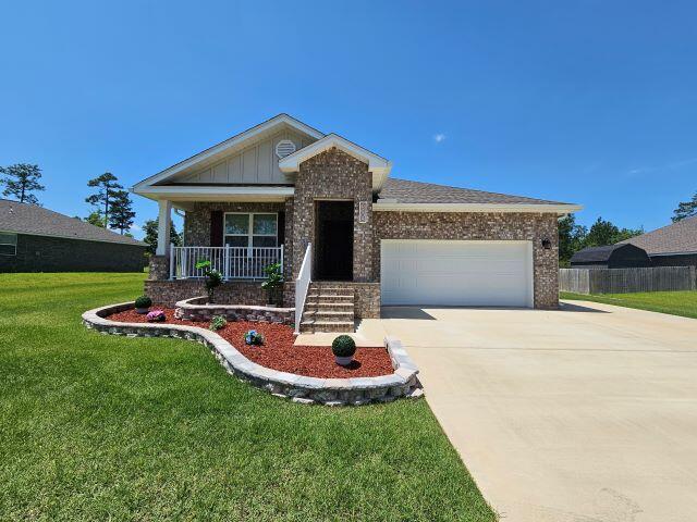AVAILABLE NOW! 4 bedroom, 2 bath, all brick beauty nestled in desirable Heritage Plantation. Large, plush lot with lawncare included AND a community pool. Gorgeous vinyl wood look flooring, split floor plan featuring a large open living space and dining area. Kitchen sports lots of cabinets, stainless appliances, built in microwave, and breakfast bar. Large primary bedroom features a walk in closet with custom built in shelving. Step out back and enjoy a large covered patio with firepit, perfect for entertainment. Minutes from shopping, eateries and schools. Don't miss it! Schedule your tour today. Applicants to verify items of importance such as room measurements, utilities and school zones. NO SMOKING OR VAPING!