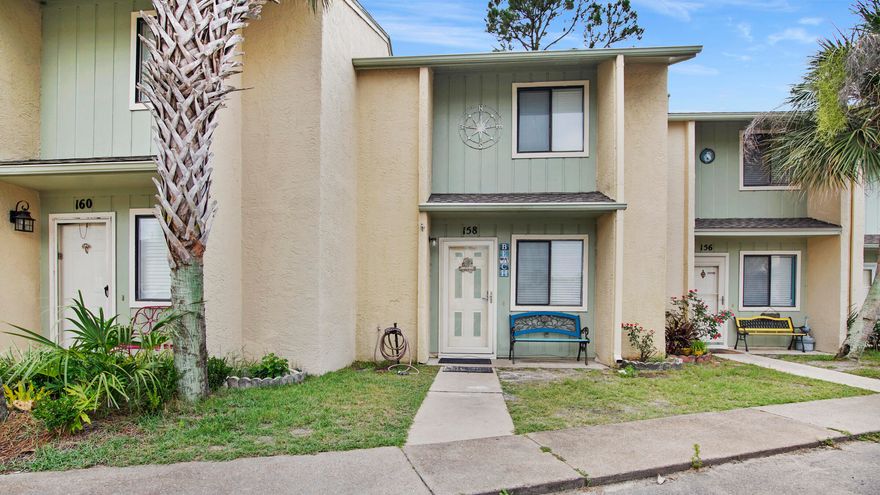 UPDATED, WATERFRONT 2BR/1.5BA town home in Gulf Highlands Beach Resort. $35,000 - $40,000 in rental projections. 2021 Upgrades: New Roof. New AC, Interior & Exterior Painted, gas grill, 2 sets up linens, new king size bed in master, two queen beds in second bedroom, lockley system keypad on front door. Kitchen has been remodeled and has an island. washer and dryer and refrigerator, vanity in bathroom, and living room furniture within 5 years old. Tankless hot water heater. Ride your golf cart to parking across st from beach. Gulf front community center with gulf front pool, restrooms & food. This is a gated complex. 11 swimming pools. One beach side and several heated pools in the winter. 4 Tennis courts, shuffleboard courts and a 2-acre miniature golf course. There are 3.2 mile of street area perfect for walking, jogging, and just driving your golf around. Just a short walk to the beach. Before you buy, be sure to view this unit!