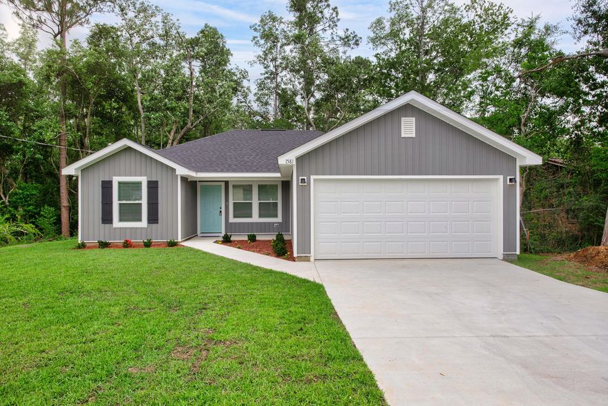 *****Back on market financing fell through ****New Construction nestled on a .22 wooded backdrop lot overlooking a flowing creek. The 3 bed 2 full bath home will boast an open / split floor plan with an island / breakfast bar, Frigidaire stainless steel appliances, including a dishwasher, 4x4 pantry, recessed lighting, and LVP throughout. Two bedrooms are nestled on the left with the guest bathroom between as you enter the foyer. Bathroom has a single vanity shaker cabinet with a 1 piece molded fiberglass tub / shower combo. The master bedroom and bath are perfectly placed on the back right side of the home which offers a view of the flowing creek with 8ft walls and 9ft coffered ceiling.  The master bath features a 7x4 walk-in closet, single sink vanity shaker cabinet, and a 1 piece molded fiberglass shower w/ 4in lip. The builder's idea of functionality shows with his use of space in the 2 car garage. Attic access also gives access to the AC unit, with the washer and dryer hookup being located to the left as you enter the garage from inside the home. The best part, the open off grade wooden deck as you step out of the great room. Imagine adding a serene view of a flowing creek , full grown trees, the sound of nature and flowing water to your daily relaxation routine..... Not convinced yet? Call and set your showing up before someone sets up their deck furniture first. 
