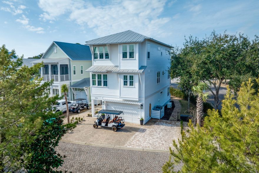 WOW!! Paradise Found! The Best Buy along 30-A! An incredible & luxurious beach house in one of the most sought-after communities on 30-A! Prime Location- close to the beach, with 6 quick-access beach options! Enjoy your neighborhood resort-style heated pool, hot tub, fire pit & observation tower, providing picturesque views of the pristine Gulf! Hop on your customized 2021 6 passenger golf cart, only minutes away from the beach, Seaside, popular restaurants & shopping. This meticulously-cared-for spacious 4 BR, 4 bath beach house is fully furnished, rental ready, featuring a rarely included ELEVATOR & a new Generac backup generator, ensuring guests are never without power. Over 3500sf of luxury, loaded with features, accents, & creature comforts.A beautifully updated gourmet kitchen