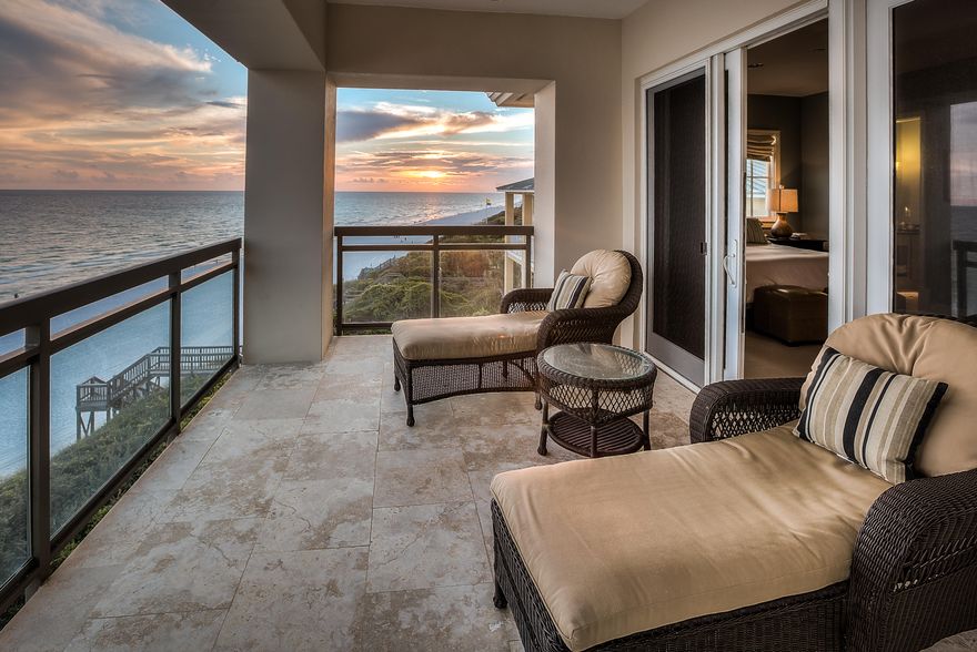 $100K Price Reduction! Tre Viste is a luxury condo located in Seagrove that is similar to a Gulf Front Home as there are only 3 units in the building and each unit comes with its own Garage and Guest Suite. This is the Penthouse unit with Stunning Gulf Front Views and Extra Parking. The unit has beautiful travertine floors, honed granite counters, Sub-Zero and Thermador appliances and a large laundry room. Unit has never been rented, original owner and comes with a Guest Suite that sleeps 2+ and a full bath that can serve as a 5th bedroom. The guest suite opens up to the pool and private beach access is located just outside the pool area. Tre Viste is a high quality building structure with reinforced concrete, steel beams and is a unique property on 30A.