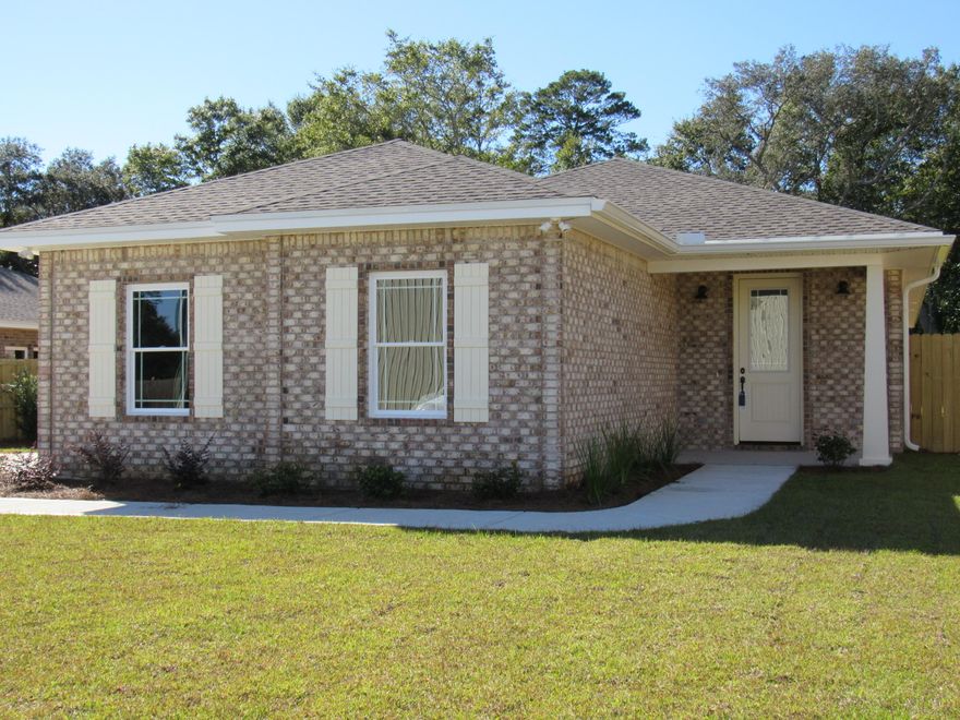 Quality new construction by one of our area's premier builders! Minutes from the bay, Eglin AFB and the beaches of Destin. Three bedroom, two bath, open concept floor plan with exquisite attention to detail. Interior features include: vinyl flooring throughout excluding bedrooms, kitchen has center island and custom cabinetry. Large walk-in pantry. Living area, dining and kitchen are all open and light & bright. Call now to find out more!