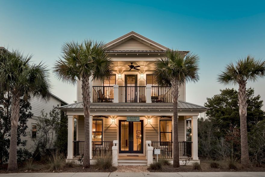 Set with palm trees lining the street, and the white sands of Gulf of Mexico just a few steps away  this lovely beach cottage will immerse residents in the coastal lifestyle. Nestled in between Rosemary and Alys Beach, lies this charming 2,360 square foot retreat. Delightful interiors of this home include stunning French doors that open up to the covered front porch, tile flooring, an open kitchen with granite countertops, a breakfast bar, tile shower and crown molding.