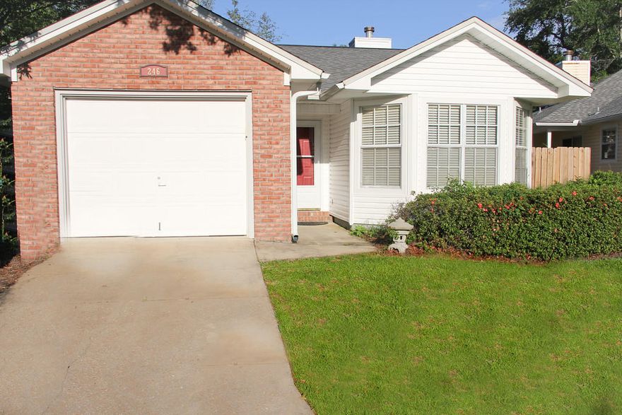 This charming 3 bedroom, 2 bath home in the desirable community of Parkwood Circle in Bluewater Bay is move in ready! The home boasts newer appliances (2013), a large, open living area and kitchen and a separate dining room. The roof was replaced in 2009 and the HVAC in 2011. You'll enjoy the privacy of the fenced backyard and the covered patio. The HOA dues cover the maintenance of the front yard for you! There is tile and laminate hardwood throughout the home, no carpet. The appliances are natural gas including the fireplace.