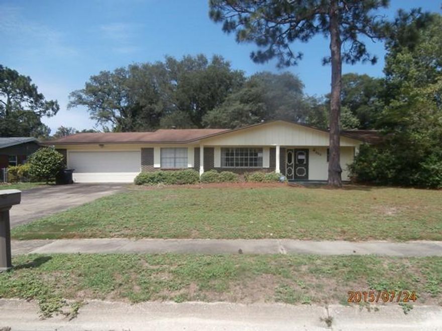REO ~ Spacious Older Home w/ Lots of Potential... The home offers 3 bedrooms & 3 baths, two living areas as well as separate dining area. Situated on a corner lot, the exterior offers large covered patio. Convenient to shopping, restaurants & both Bases. Don't miss out on all this home has to offer.