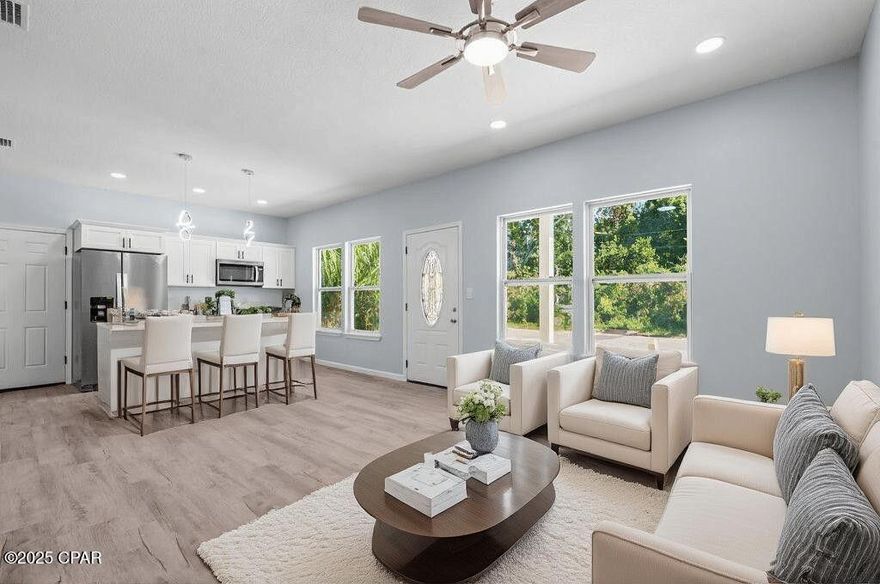 Talk about AFFORDABILITY!Brand new, beautifully built, and move-in ready -- this stunning 3-bedroom, 2-bath home perfectly blends modern design with everyday comfort. Step inside to an open-concept layout filled with natural light, elegant finishes, and stylish details throughout. The kitchen shines with a 7ft island, quartz countertops, sleek cabinetry, and stainless steel appliances -- ideal for cooking and entertaining. The master suite offers a relaxing retreat with a spacious bath and soaking tub. Located in a quiet, established neighborhood close to schools, shopping, and downtown. Enjoy a private backyard for outdoor dining or peaceful evenings. Energy-efficient, thoughtfully designed, and ready to welcome you home!