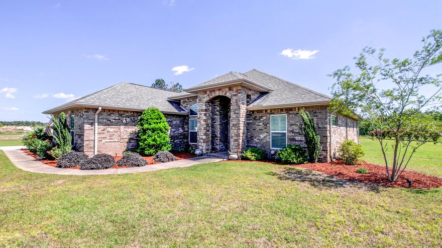 Welcome to this Outstanding 3bdrm, 2 -1/2 bath, with a Flex room/Office. This spacious, approx 2675 sq ft home was Custom Built on a .62 acre lot in 2013 by Chris Ritchie Construction in the highly sought after 450 lot Windswept Estates Community. The development currently has 5 phases of 401 lots developed with 49 additional lots planned in phase 6 on the books in Walton County planning.
The home features 9/11/13 foot ceilings, Tile floors throughout with Carpet in the bedrooms, custom crown molding, gas fireplace and upgraded light fixtures & ceiling fans enhance this amazing home.
The Kitchen includes Custom Cherry Cabinet from Pinnacle Cabinets in Pensacola, Stainless Steel GE appliances with a gas 5 burner cook top, double Electric ovens, Built in Microwave/Convection oven, a 18 bottle Wine Cooler, Travertine tile back splash and custom Quartz counter tops.  A large Center Island/Bar overlooking the great room and a convenient walk-in pantry finishes out the kitchen. Solar tubes let in natural light.
The Master Bedroom includes an en-suite bath with his and hers vanities, oversize double shower, oversized whirlpool tub and walk-in closet.  
The Guest Bedroom includes a walk-in closet, a large bath with double vanities and a tub shower combination
A Large laundry room with plenty of storage, built-in ironing board and a deep utility sink is located right off the 3 car garage.
 Enjoy the 24' x 14' paver patio with screened Lanai and 9' x 20' covered porch overlooking the backyard and fenced play area. 
This energy efficient home has low E windows, a Tank-less Gas Water heater, Custom Plantation shutters and a 250 gal in-ground propane tank.  
This Beautiful home is part of a 750-acre gated golf course community offering a Florida lifestyle that includes unspoiled surroundings and a host of recreational opportunities.  Sparkling white sandy beaches and turquoise waters of the Gulf of Mexico are just 30 minutes from the door. The real beauty of this home is the opportunity to enjoy the outstanding amenities and outdoor activities offered within this premier community. Play a challenging round of golf at the Windswept Dunes Golf Club in the morning, have lunch with friends and spend the afternoon on the beach relaxing in the sun or just take a leisurely Golf Cart ride around the 7 miles of Community Roadway.  If you prefer hiking, cycling and wildlife spotting then the nearby Pine Log State Park on Long Leaf Rood in Ebro, Fl 32437 or one of the other numerous State Parks in the area is right up your alley.   Neighboring Choctawhatchee Bay offers a host of water sports, fishing and boating opportunities via the Freeport Marina located 5 miles away, but you don't have to leave the community to have fun. There's a large swimming pool and clubhouse on site along with a playground, two tennis courts and a basketball court for challenging neighbors to a friendly match. Centrally located in Freeport, this community is a short drive from boutiques, restaurants and entertainment at Seaside, Rosemary Beach and 30A while still within easy reach of Destin, Panama City, Eglin AFB via SR-20 and I-10 is just 15 miles to the north.

  The Septic tank was pumped in June 2017 due to an anticipated price increase. 

Make this home yours!