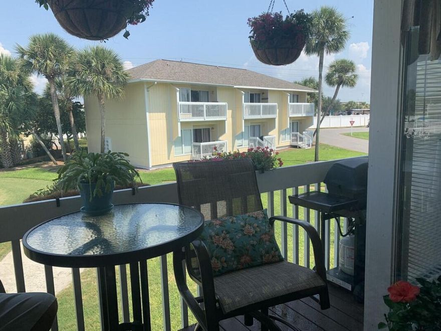 Beautiful 1 bedroom, 1 bath upstairs unit in the coveted Sandpiper Cove community.  This great unit is located on the 9th hole and near the back pool.  Private and quiet area of the development.  The unit has tile in the living areas and engineered/LVP flooring in the bedroom.  New HVAC installed at the end of 2019.  This unit also has its own washer and dryer!  Tenant would be interested in remaining with new owner, or can vacate with 60 days notice of sale per current lease. Buyer to verify all info.