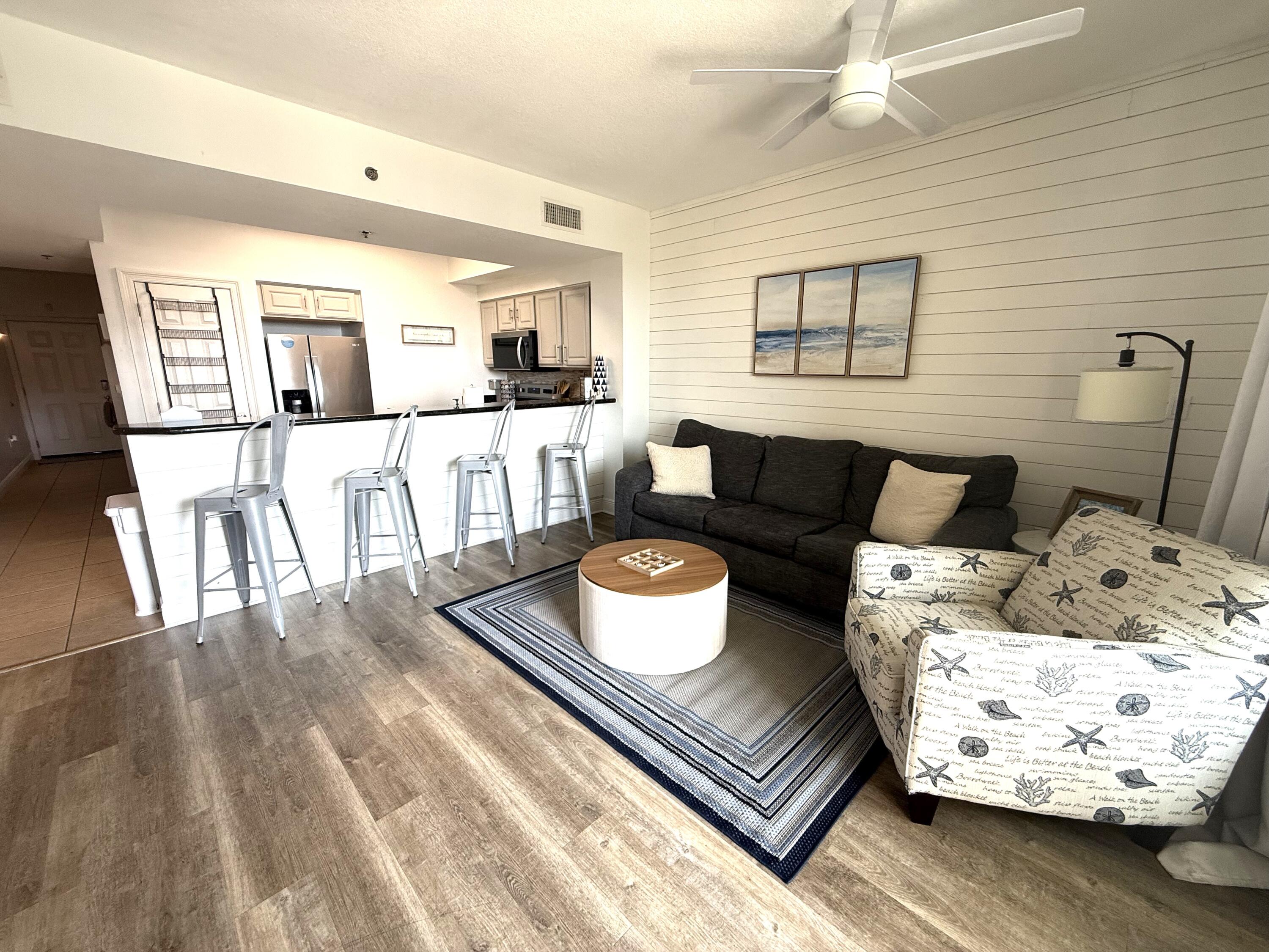 Fantastic AirBnB option with over 40k in gross rental income and just a short distance from the pristine white sand beaches of the Emerald Coast. Beautiful renovated condo with a coastal theme located in desirable Ariel Dunes located in Seascape resort. Features include, shiplap walls, LVP flooring, granite countertops and surfaces, custom bunk area, and more. This is a turnkey opportunity for the next owner with immediate rental income as unit is almost completely booked through the summer. Seascape is a true resort with a tennis facility, golf course, several community pools, shopping and restaurants, bike rentals and more.