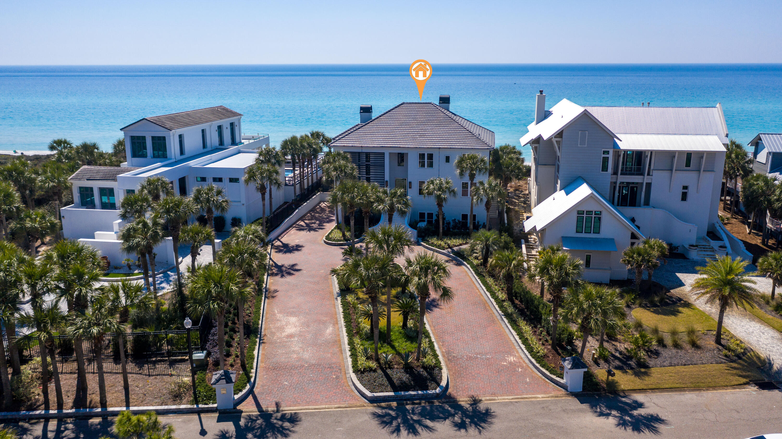 This remarkable Gulf front home tucked away in the exclusive gated Gulf Dunes subdivision of 30A is sure to impress! This 4-bedroom home boasts ~5,600 sq ft and is situated on an estate sized lot with 85 ft of Gulf frontage and great outdoor areas, including the elevated Gulf front pool and green space. Exquisite interior design by Joey LaSalle of J LaSalle Designs and attention to detail is evident with beautiful architectural lines, custom lighting, and stunning finishes throughout the home with top-of-the-line brands such as Hansgrohe, Brizo, Kohler, Sub-Zero, and Thermador. This home is being offered fully furnished including the amazing artwork by local artists Ana Simpson, Brendan Parker, and Jonah Allen.