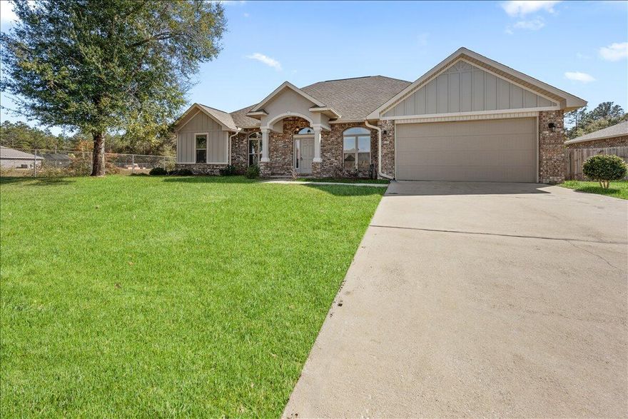BUILT BY PARADE OF HOMES --- AWARD WINNING BUILDER!!!Spectacular 4-bedroom 3-bathroom home on a FULL FENCED half-acre lot. 9' ceilings, a desirable split floor plan. modern living, granite countertops, tray ceilings throughout, laminate wood flooring throughout the main living areas and hallways, and a 2-car garage. HUGE atrium in the back of the home has direct access to the backyard, including a newer chicken coop and plenty of room for a pool. Nobody can build behind this property, and no neighbors next door. Easy access to military bases, shopping, restaurants, and more.