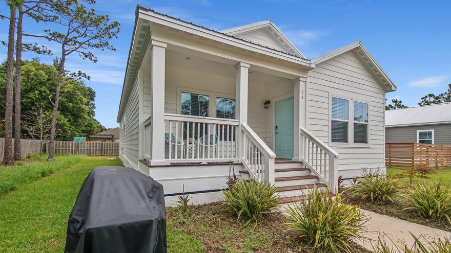 * Multiple offers received, highest & best due by 6PM, Saturday 7/2 *  This 4BR/2BA cottage is being offered turnkey and fully-furnished, and has a strong rental history in the short time it's been rented.  Great for primary, secondary, or rental home, just a few short steps to the Bay and a quick 5 minute drive to the closest public beach access on 30A.   This home was constructed with a maintenance free lifestyle in mind - hardie board siding & metal roof, and is located on a generous sized cul-de-sac lot.  Enter through the covered front porch into an open floorplan with large island kitchen with bar, no carpet anywhere, and a fantastic floorplan with 4 Bedrooms, INCLUDING a BUNK ROOM with DOUBLE bunks!  Come enjoy the Florida Panhandle lifestyle at an affordable price!