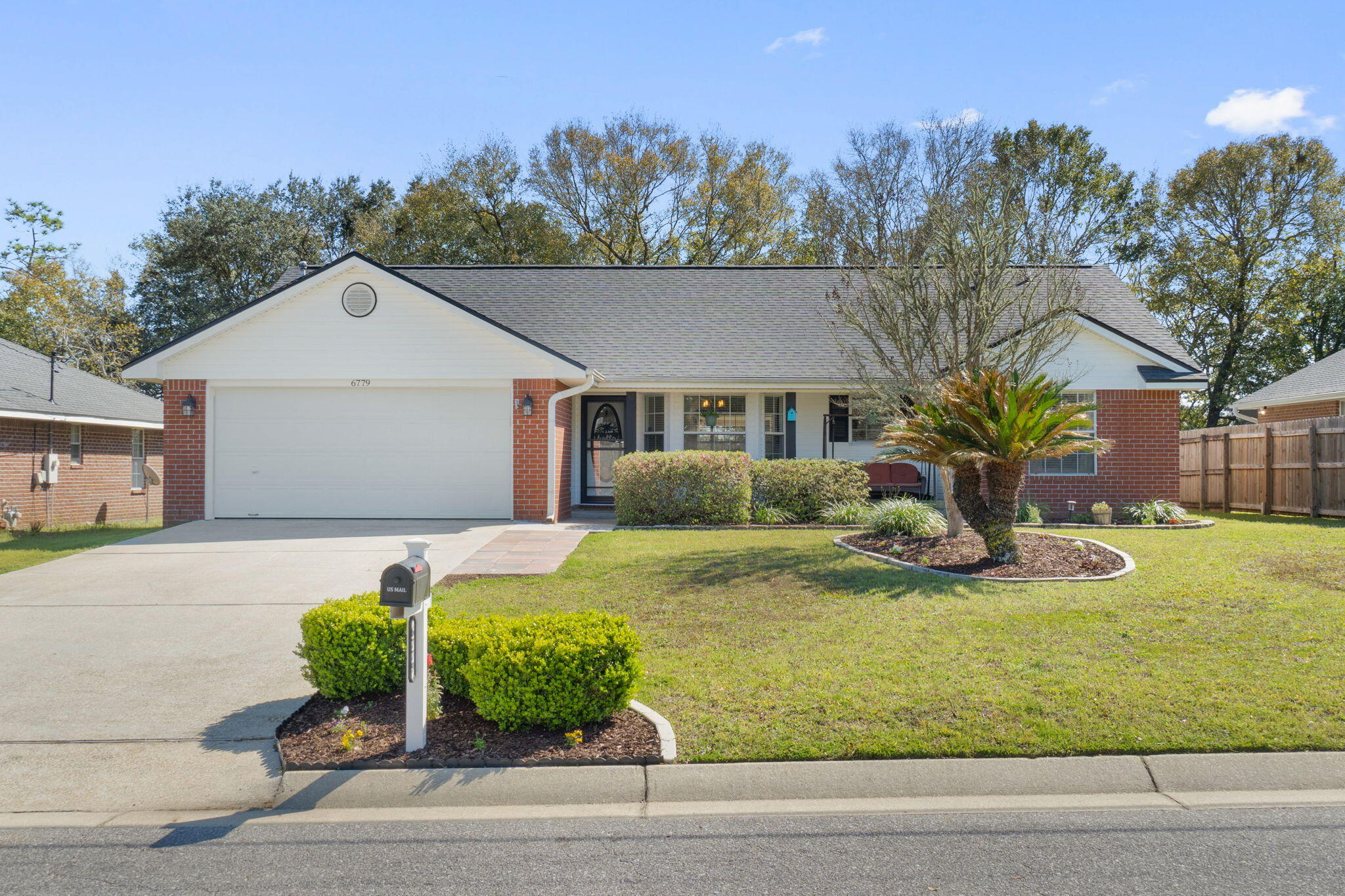 Welcome home to this charmingly updated all brick home in Cedar Ridge featuring 3 bedroom, 2 bathrooms on a 0.23 acre lot with a screened in patio within the privacy fenced backyard! Fun fact: This adorable neighborhood conveniently has their own neighborhood pedestrian gate to walk straight to King's Middle School! Pull into the driveway and appreciate the well cared for landscaping and the adorable covered front porch! Inside you'll love the luxury vinyl plank flooring that greets you along with a vaulted ceiling, upgraded light fixtures, and a wood burning fireplace in the living room. The kitchen is open to the living and dining spaces, and features all stainless steel appliances that are only 2 years old! The master bedroom is a wonderful retreat with an en suite that has double vanities and a walk in closet. The interior laundry room and two car garage is on the same side as the master, and the nice sized additional bedrooms are located on the other side of the house in this split floorplan with another full bathroom.
Outside you will love the screened in patio overlooking the peaceful fenced in backyard!
Roof is 2020, water heater is 2024, HVAC is 2016.
Welcome home!