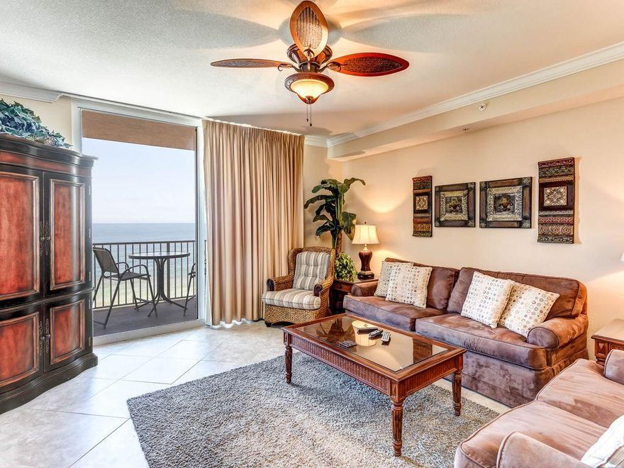 CURRENTLY UNDER CONTRACT, SELLER ACCEPTING BACKUP OFFERS. Don't be the ''could've, would've, SHOULD'VE'' when it comes to buying real estate, especially with this beauty on the market! Unit 508 is a huge, lower floor, 2 bedroom 2 bath 1593 sq ft ''A'' Plan with ceramic tile flooring throughout and features an open floorplan with incredible Gulf views from the floor to ceiling glass doors in the living/dining area, great for entertaining! The kitchen features granite counters, major kitchen appliances, a walk-in pantry and utility room with an indoor owners storage closet. The gulf front Master bedroom opens up to the balcony access and bay window and features a mater bath with walk-in closet, dual vanity and a garden tub/separate walk-in shower.