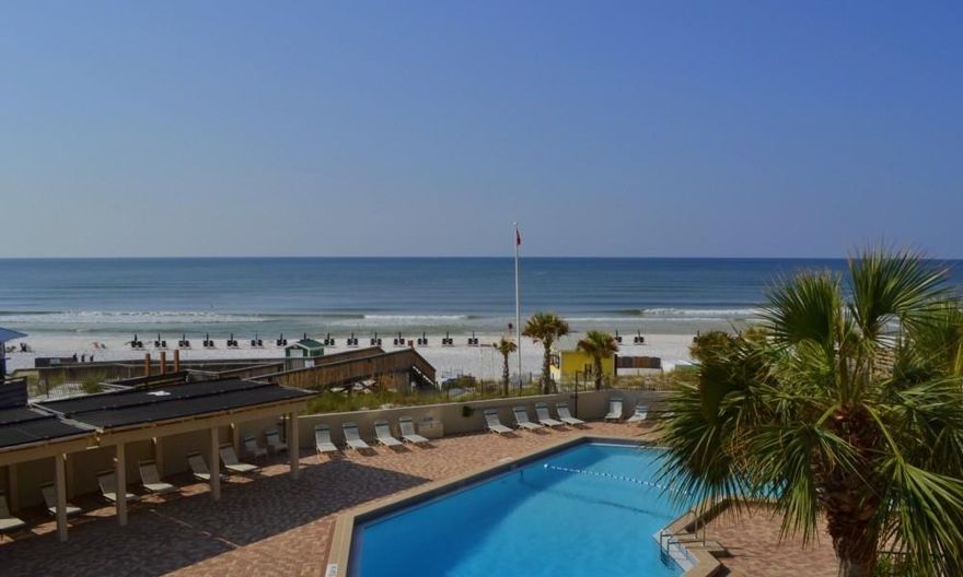 Oversized and lives like a one bedroom, this studio features a separate bunkroom, offering two sleeping areas! With perfect views of the white sands and emerald waters, the balcony of this condominium also overlooks the Beachside and Elephant Walk pools, making people watching almost as much fun as seeing the beach. The main area has both sleeping and sitting areas. A full kitchen!-a bonus not often found in studios. No elevator wait- only one flight from the lobby level. The bath and kitchen are fully updated with granite and tile. Beachside II is a gem of a condominium, well kept and directly on the beach, close to all that Sandestin Golf & Beach Resort has to offer as the premier resort along the Gulf Coast. This is the perfect beach home priced to appeal to all beach lovers.