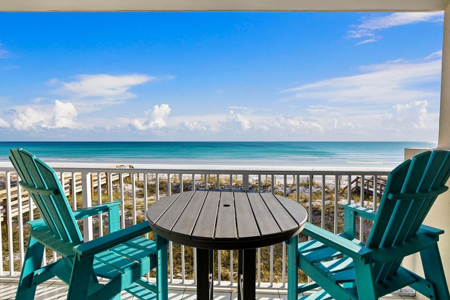 Gulf Front 1-Bedroom, 2-Bath Condo- Perfect for Beach Life!This beautifully furnished 1-bedroom, 2-full-bath condo offers the ultimate in privacy and comfort, all while showcasing stunning Gulf views. The Living Room features a convenient Sleep Center with Queen bed & built-in Closets providing extra space for guests.Enjoy the luxury of having your own washer & dryer right in the unit, making extended stays a breeze. The small, intimate building ensures a peaceful environment with minimal traffic, and the covered parking adds a layer of convenience for your beachside lifestyle.Step out onto your private balcony to soak in the Gulf views, or head down to the beach just steps away for a day in the sun.  This condo is fully furnished & has a very good Rental Income History!!!