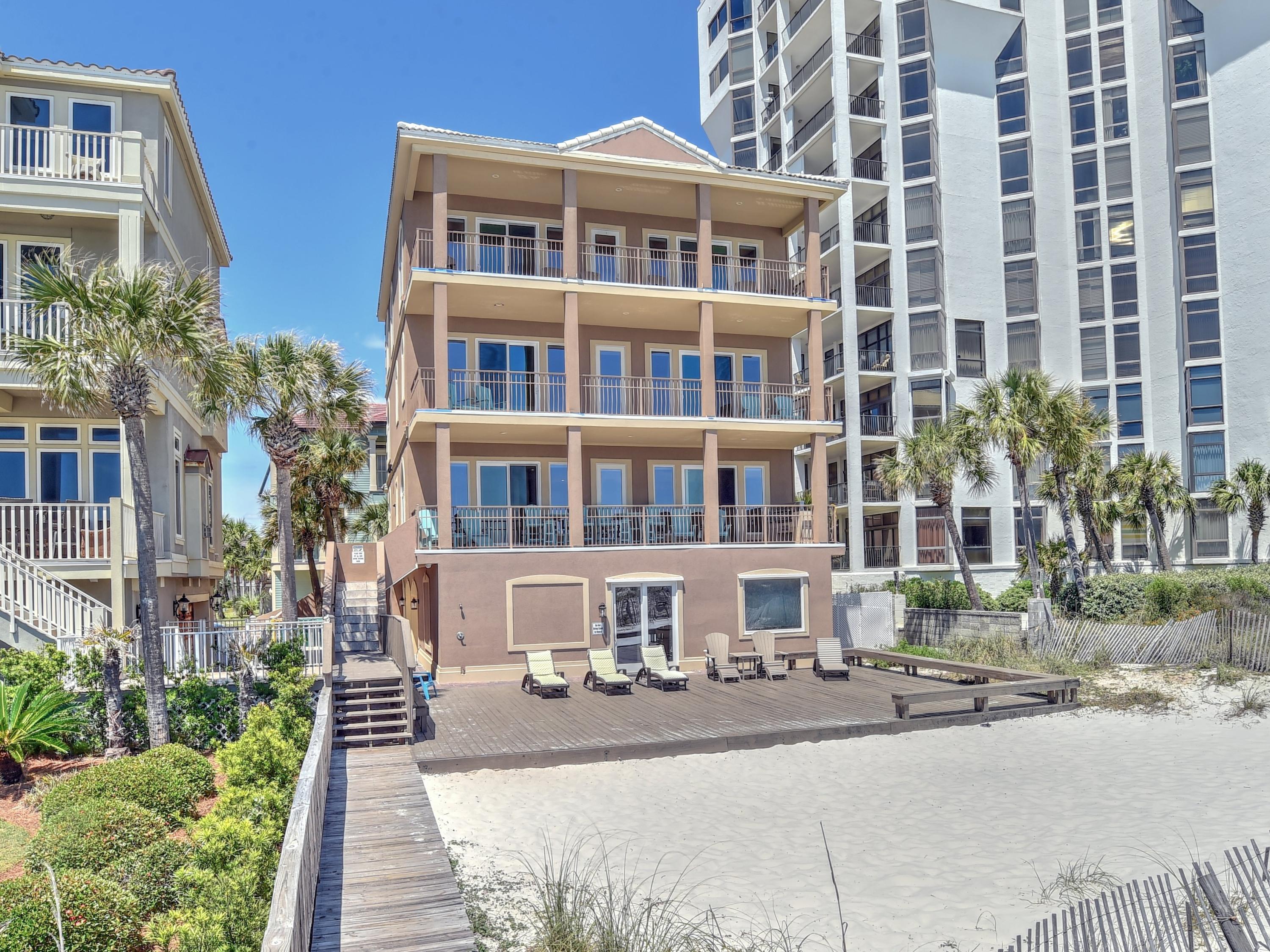 Do Yourself a Favor and Look at all of the New Pictures as of 5-3-18. This home is simply Awesome!!! 2017 Base Booking Fees were $244,135. This is one of the most beautifully remodeled beach homes in one of the best gated communities in the heart of Destin with low Homeowner Association Fees. This home features 10x40 foot balconies on the 2nd, 3rd, and 4th floors. On the 2nd floor which features the Kitchen and Great Room areas which are professional designed to be completely open so that the views of the beach are everywhere you sit makes your stay at the beach totally relaxing. The entire home has been remodeled, and the new kitchen features 2 refrigerators and 2 dishwashers, granite counter tops, tile and wood flooring, instant hot water with Rinnai Water Heaters.