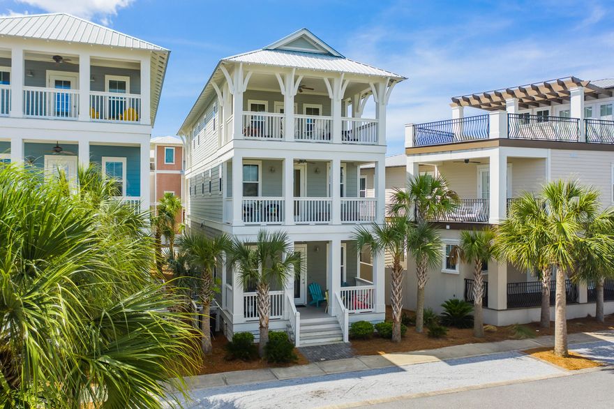 Gulf views from the 3rd story of this excellently maintained Seacrest Beach vacation rental home set apart an already beautifully appointed property.  Tranquility is the trademark of Claire de Lune.  Designer lighting, stainless steel appliances, and granite countertops make the first floor an entertaining Mecca.  While upstairs the home boasts 4 bedrooms, two balconies, and a 3rd floor observation deck with grilling area.  Amenities abound in Seacrest Beach.  From the white sand itself, to an enormous lagoon pool, walking trails, pocket parks, and proximity to nearby shopping and dining, the community is an excellent opportunity to take in all that the east end of 30A has to offer.  And, 27 Blue Dolphin Court is right in the middle of it all.