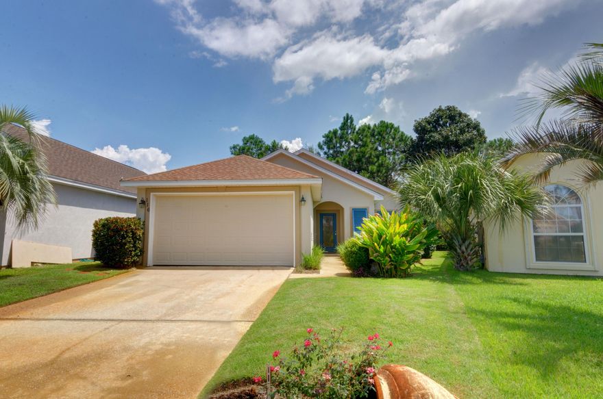 Back on The Market! This 3 bedroom, 2 bath home features an open floor plan with vaulted ceilings and skylight in the living area which creates a bright and welcoming relaxed ambience. The interior and exterior of the home was painted in 2016, new appliances 2016.The master bedroom features laminate wood flooring, walk in closet with a double vanity in the master bath.The two guest bedrooms are spacious with each featuring large closets.The rear of the home features a private brick patio perfect for entertaining.Emerald Heights is in a great location on the south side of Hwy 98, close to shopping, dining and entertainment.The pictures of the home were taken when furnished. The home is selling unfurnished. Buyer to verify room dimensions and square footage