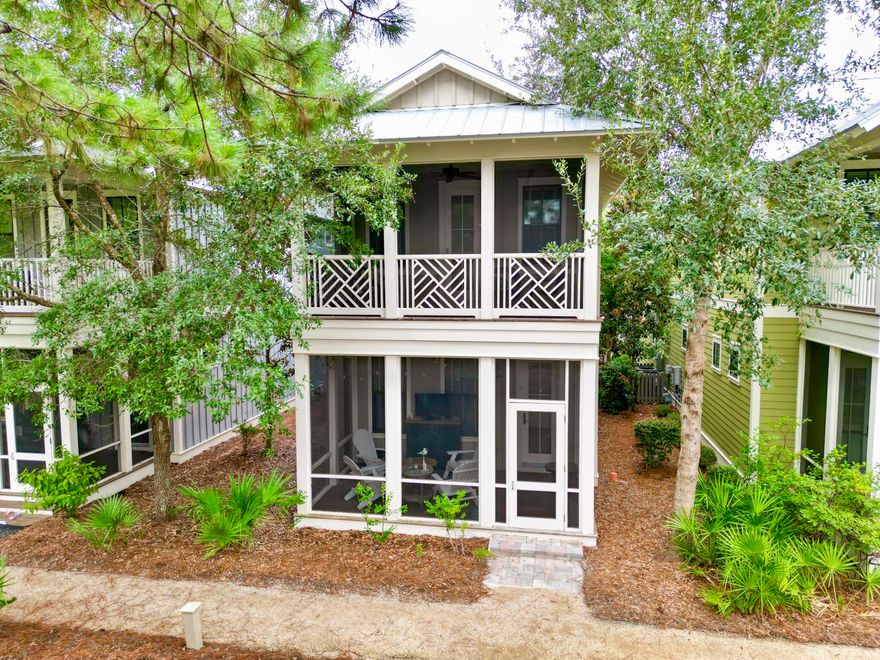 Pending-Owner accepting back up offers-One of the Best Opportunities to own a 5 Bedroom home in Watercolor!! Home fronts a natural green space. 5 Bedrooms with a Main Bedroom on the first floor, (all King Beds) 4 1/2 baths + study area, and Garage. Upstairs includes Main bedroom with an adjoining screened porch, study area, and 3 additional bedrooms.  Sold Furnished - Hardwood floors - Garage with built in shelves - Never been on a short term rental program - lock out area with additional refrigerator: Community Dragon Fly pool includes a grilling area