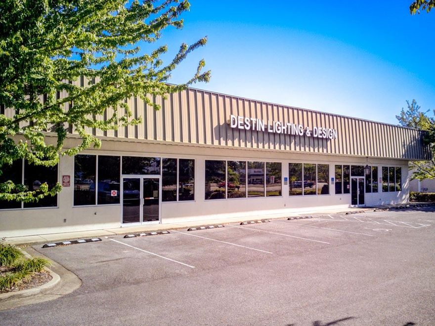Superb retail space capturing significant visibility from Highway 98 by its 200' of frontage, located between Sandestin and Destin Commons, just East from Holiday Road.The subject space measures approximately 5,000 sf in showroom space, with approximately 2,500 sf in warehouse space. The site can logistically accommodate semi-trucks. The current use of the space is a lighting showroom, known as Destin Lighting. The site contains abundant parking capacity. This offering involves Destin Lighting's footprint, NOT Goodyear, which is located in the rear of the subject opportunity. Buyer must verify all information and specifications.