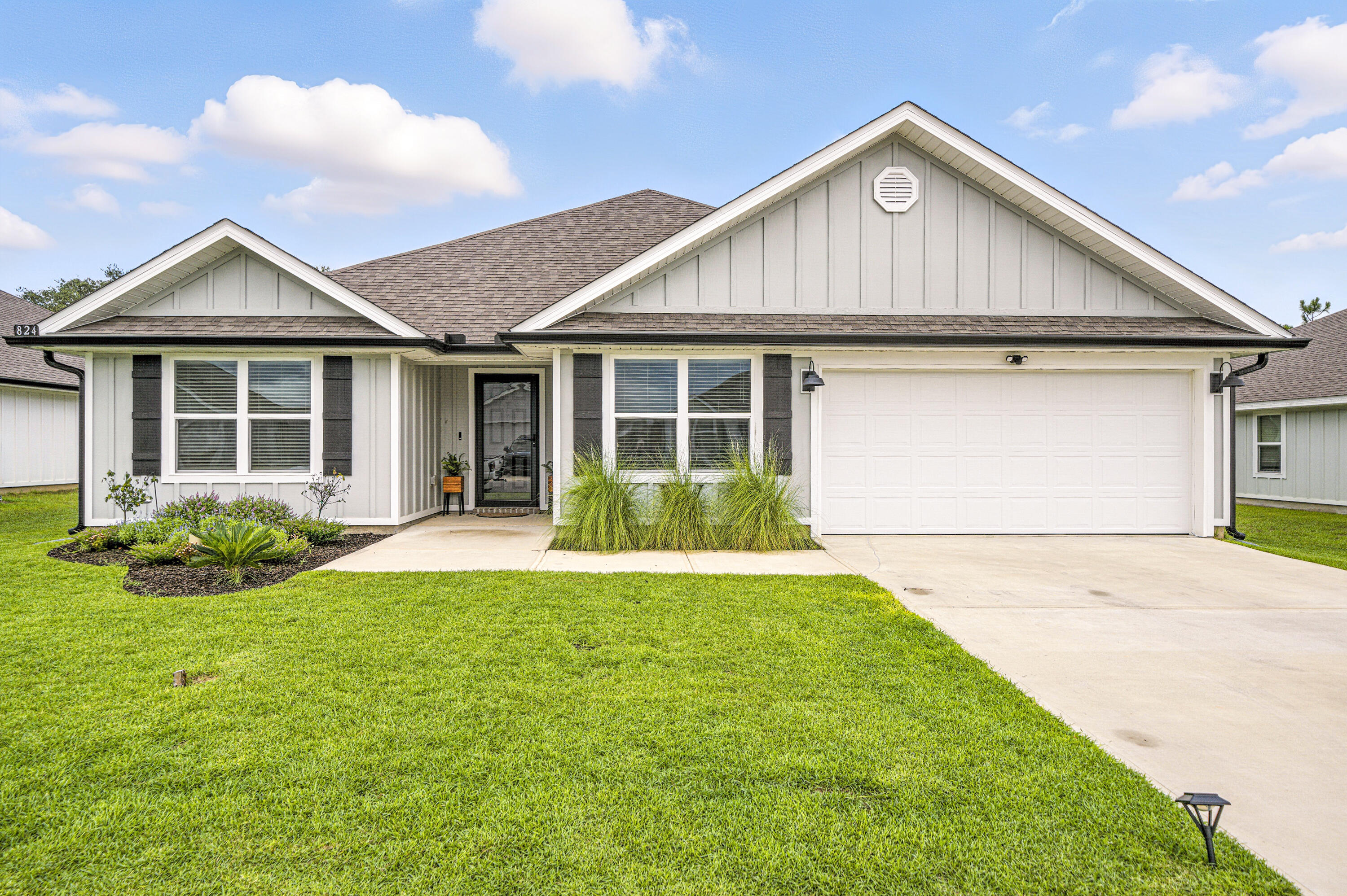 Highly desirable Shoal River Landing with community pool, cabana, sidewalks & underground utilities. This stunning Sawyer floor plan features 5 beds, 3 baths, a 2-car garage & spacious covered patio. Interior includes wood-look EVP flooring, plush bedroom carpet, large kitchen island, granite countertops, stainless appliances, smooth top range, built-in microwave & walk-in pantry. Breakfast nook & formal dining area. Primary suite offers granite double vanity, large walk-in closet. Smart Home Connect system with convenient devices. Hardie exterior adds curb appeal. Easy access to Eglin AFB, airport, golf & beaches in Destin/Fort Walton!