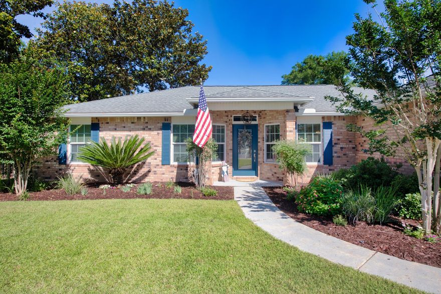Extraordinary 4-bedroom brick home at the end of a cul-de-sac convenient to everything you love about Niceville. So many updates! Kitchen has granite countertops with an island, new soft-close cabinets, new stainless appliances, and eat-in breakfast nook. Freshly painted with new LVP flooring throughout, this spacious home has separate dining room, split floor plan, vaulted ceilings in living room, wood-burning fireplace, and no popcorn ceilings! The stunning primary suite boasts a huge custom shower, quartz countertops, new fixtures, and his and her closets (plus additional closet for the extras).Step through lovely French doors into the screened-in porch overlooking the large backyard featuring a charming patio, and a recent addition (2021) is the spacious covered pole barn (24 X 30),