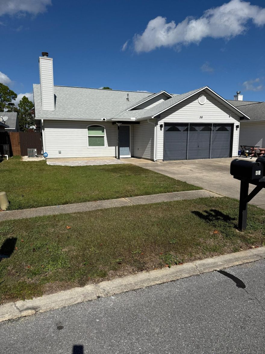 38 Ruby Circle is now available for rent and offers a well-maintained 3-bedroom, 2-bathroom home with a new roof installed in 2023, providing comfortable living in a convenient location to Eglin Air Force Base, Hurlburt Field, beaches, schools, shopping, and dining. This property features a welcoming layout with practical living space, plus reliable major systems including a 2008 HVAC and a 2015 water heater. If you're looking for a clean, comfortable home in a central location, this rental is ready for move-in.