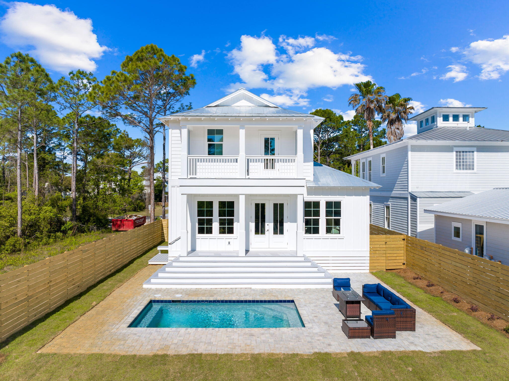 With dedicated beach access, no HOA, private heated pool and spacious backyard, you will not want to miss this stunning new construction home in Gulf Shore Manor. This newly construction, 4B/4.5B with generously sized custom bunk room offers one of the best locations on 30A. With rental projections of $190K plus this makes a compelling investment opportunity with so much room to grow.  Located a short walk or golf cart ride to FIVE deeded beach access points, this quintessential beach house is located in Gulf Shore Manor in the heart of Seagrove Beach. Offering the ultimate in coastal convenience and sophisticated charm, this fully-furnished home features over 2,636 square feet of thoughtfully curated and open concept living space. On the first floor you'll find one of two master ensuite bedrooms along with powder bath and fully equipped chef's kitchen perfect for entertaining large groups or hosting cozy family gatherings. The modern kitchen with stunning backsplash and stunning Cambria quartz island comes equipped with ice maker and additional pantry storage. The second master ensuite, two additional bedrooms (each with ensuite access), laundry and custom four bed-bunk room complete the second floor. An expansive outdoor entertaining area is a hallmark of this one-of-a-kind custom home. A perfect home for outdoor entertaining, this home is a great outdoor entertaining retreat to dine al fresco, enjoy evenings in the private heated pool or playing endless games of cornhole and backyard games. Thoughtful design elements maximize every square inch, including a charming pet or kids lounging nook under the stately staircase. 

This property is ideal as a primary residence, second home, or high-income producing vacation rental, with gross rental projections ranging from $193K to $216K annually. This home is being sold fully furnished, offering an incredible investment opportunity on 30A. Now priced at $1.975M, this stunning property can start generating immediate income and tax advantages before the end of the year. This new construction home won't last long! Schedule your private showing today! 