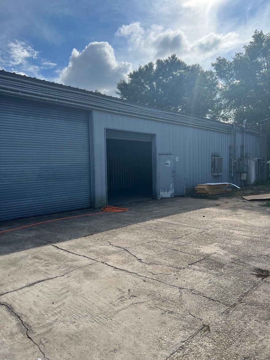Warehouse space with bathroom, two roll up doors and some yard space included. No auto repair or paint/body repair.