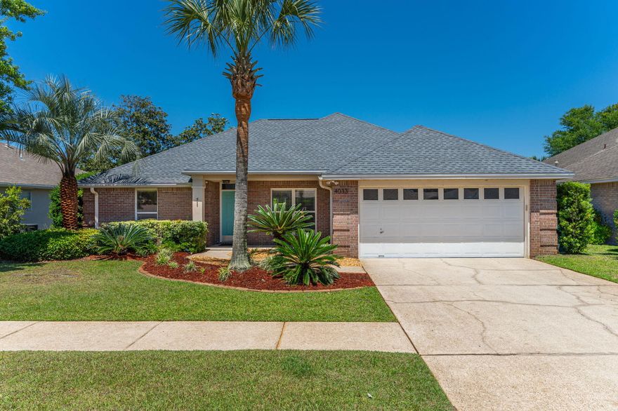 Your dream pool awaits! All brick house in Indian Lakes subdivision. BRAND NEW ROOF. Cozy home boasting cathedral ceiling, eat-in kitchen with newer SS appliances, spacious living area, open dining space, and vinyl flooring throughout.  Split floor plan with 3 bedrooms and 2 full bathrooms.  Master bedroom with tray ceiling, walk-in closet,  and plenty of room for king-size furniture set. Remodeled master bathroom with tiled shower, block window, built-in shelves, and double sink vanity.  Fenced back yard with covered patio and large paver area for entertaining.  Built in 2019 - 15x30 gunite in-ground 'sports' pool. Features include; shallow at both ends, built-in benches & stairs the length of pool, multi color lights and tanning ledge.  Sprinkler system with new lawn pump!